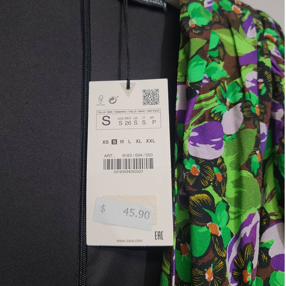 Zara Floral Suplice Neck Bodysuit NWT Size Small - Picture 3 of 4